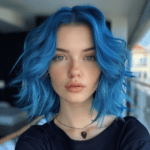 Electric blue hair color