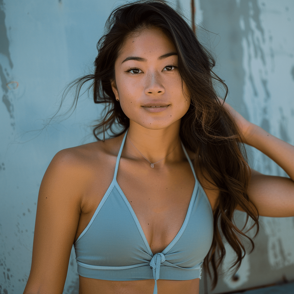 Blue sports bra