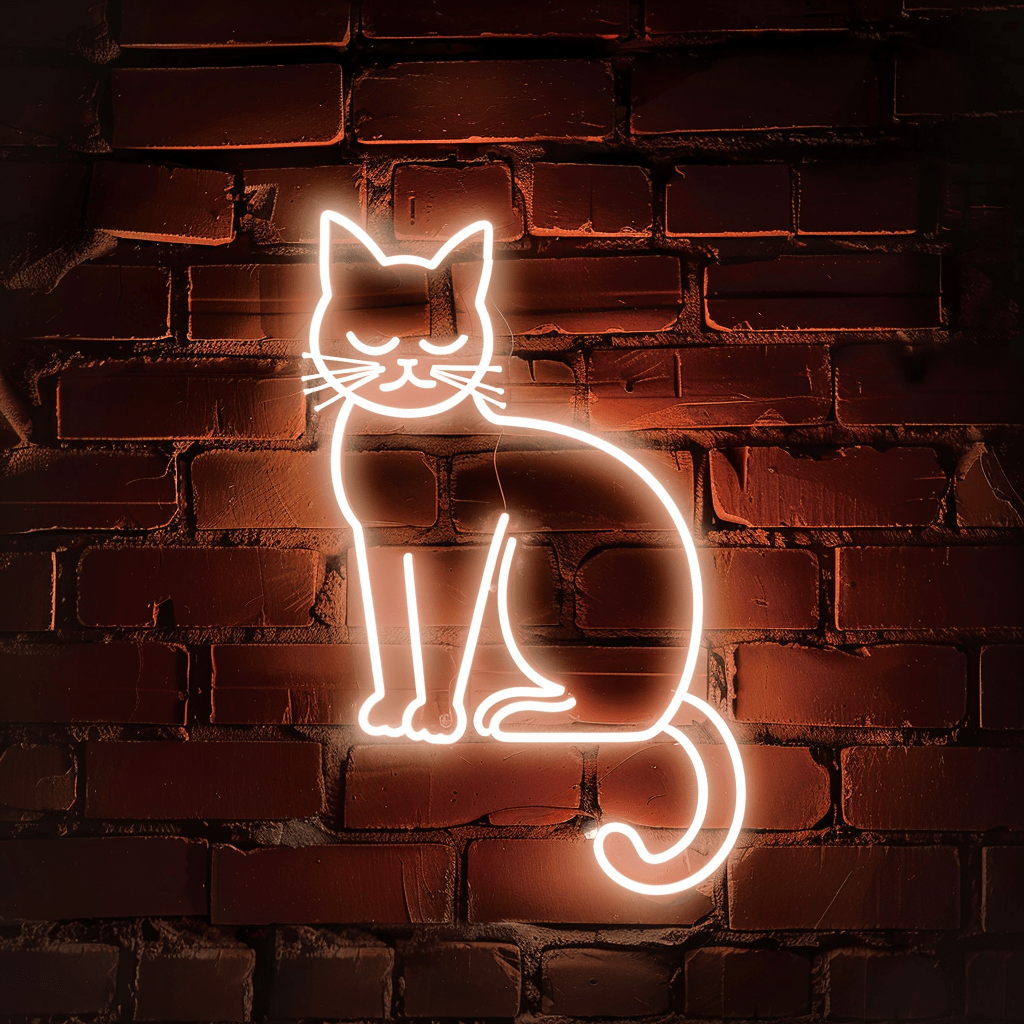 NEON ANIMAL OUTLINE OF CAT