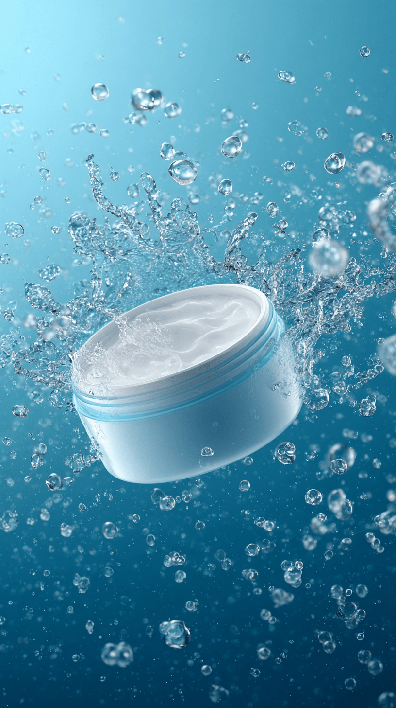 Midjourney Prompt for Water Splash Cream Tub