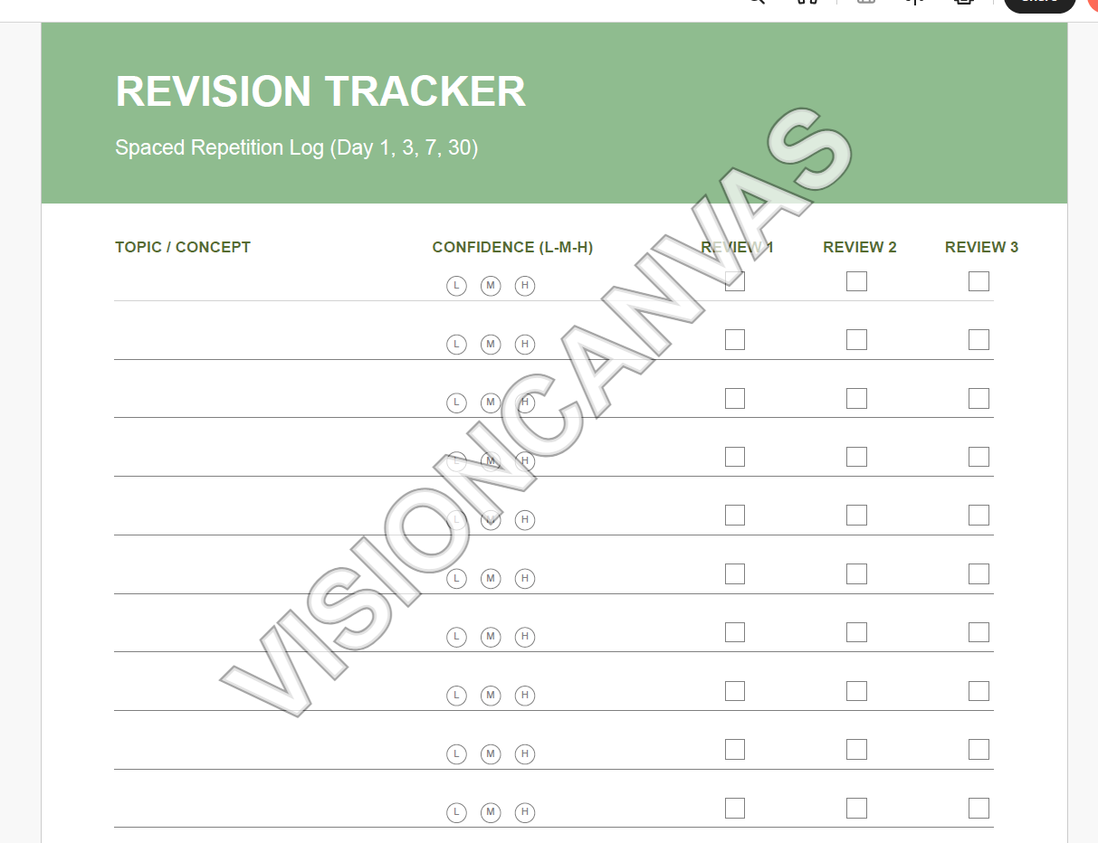 Revision Tracker Preview
