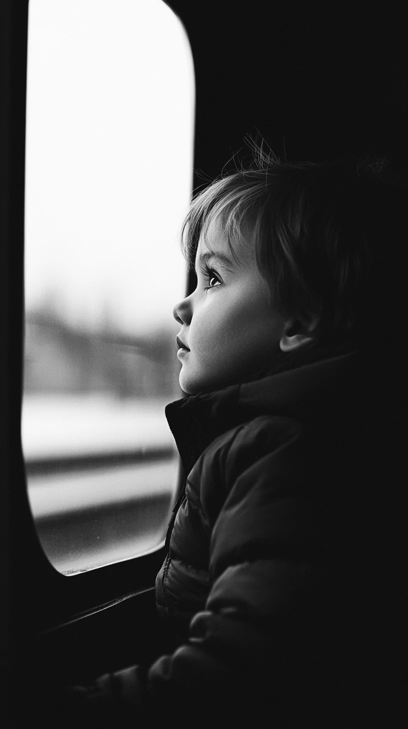 Midjourney prompt for kid sitting near window